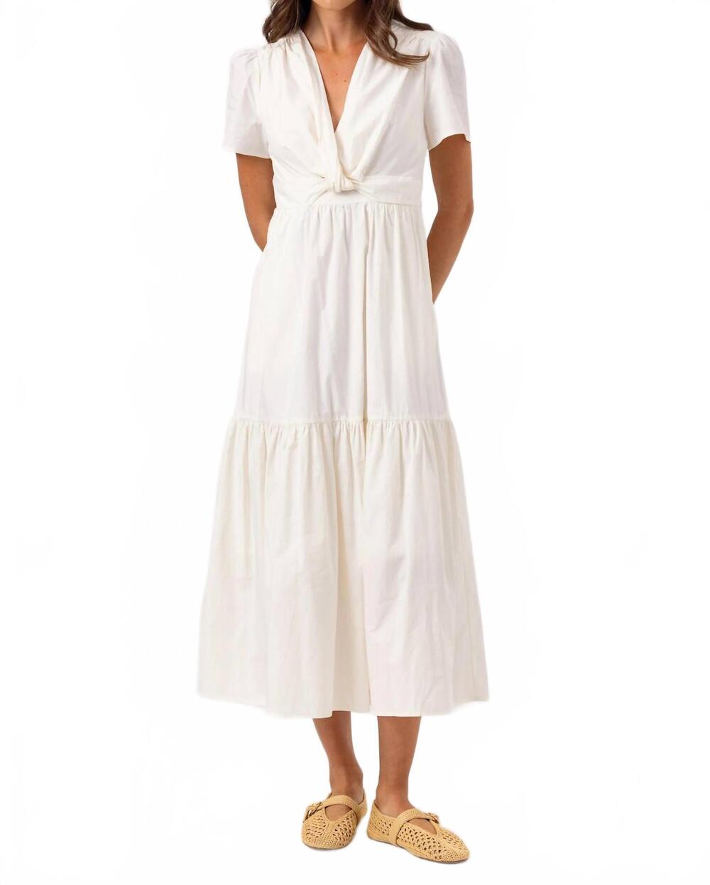 NEW SUNDAYS fleet midi dress in whisper white